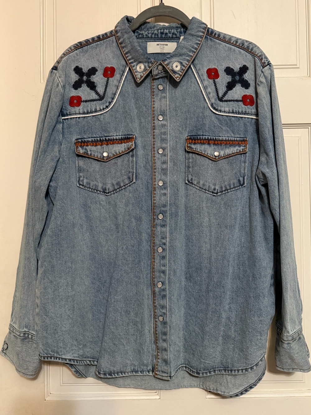 Beautiful Western Embroidered Denim Shirt by One Teaspoon purchased Free People